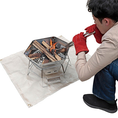 CAPTAIN STAG Charcoal Tongs with Fire Blow Pipe