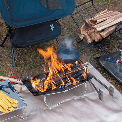 CAPTAIN STAG Portable Stainless Steel Grill and Fire Pit
