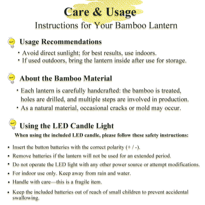 Bamboo Ambient Lamp ”Kaze(wind) Breeze” – Japanese Handcrafted Zen Decor, Natural Bamboo Mood Lantern with LED Candle