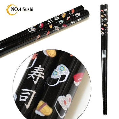 Japanese Chopsticks – Sakura, Fuji, Sushi Designs –Natural bamboo, Non-Slip, Hand-Friendly – Traditional Japanese utensils