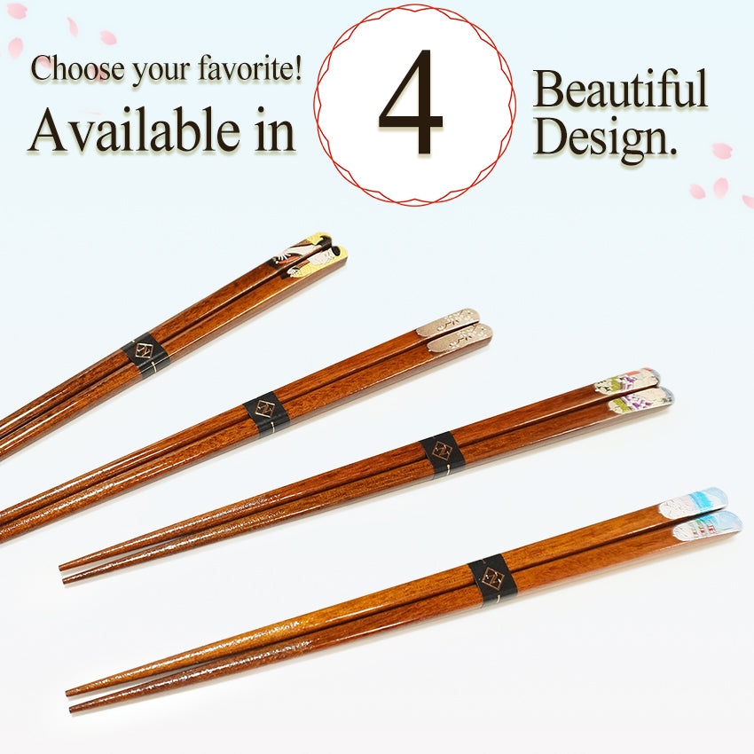 Japanese Wooden Chopsticks – Ukiyo-e, Sumo, Fuji & Sakura Designs – Natural Wood, Non-Slip, Hand-Friendly – Traditional Japanese utensils