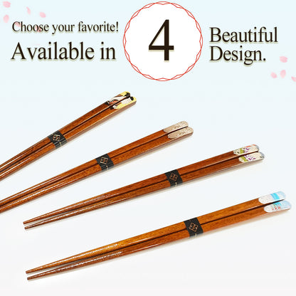 Japanese Wooden Chopsticks – Ukiyo-e, Sumo, Fuji & Sakura Designs – Natural Wood, Non-Slip, Hand-Friendly – Traditional Japanese utensils