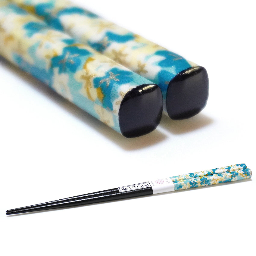 Japanese Washi Paper Design Chopsticks – Sakura, cherry blossoms Motif, Natural Wood, Lightweight & Non-Slip – Traditional Japanese utensils