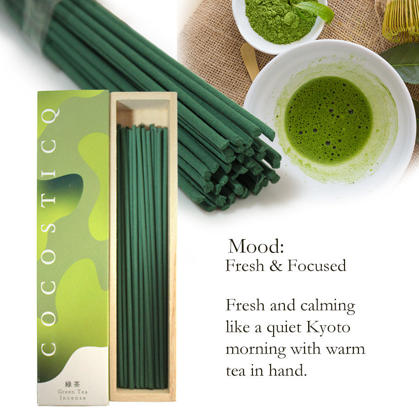 COCOSTICQ Japanese Luxury Incense Sticks for Relaxation & Self-Care – Elegant Low Smoke Home Fragrance, Mango, Wine, Cherry Blossom, Green Tea, Mandarin Orange