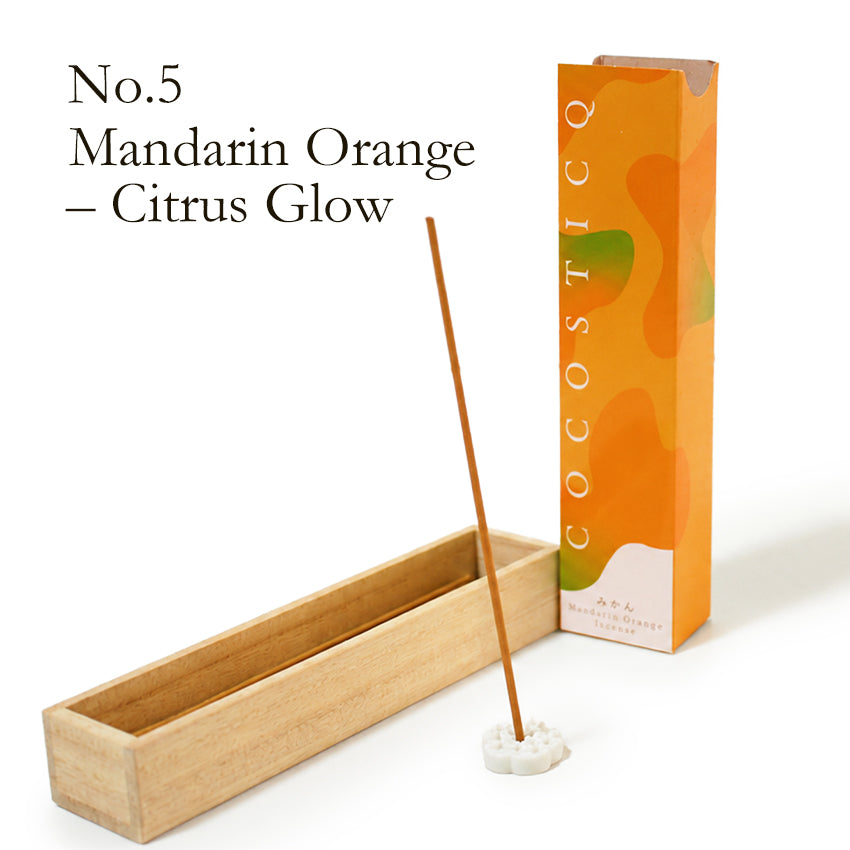 COCOSTICQ Japanese Luxury Incense Sticks for Relaxation & Self-Care – Elegant Low Smoke Home Fragrance, Mango, Wine, Cherry Blossom, Green Tea, Mandarin Orange