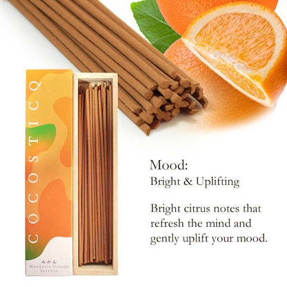 COCOSTICQ Japanese Luxury Incense Sticks for Relaxation & Self-Care – Elegant Low Smoke Home Fragrance, Mango, Wine, Cherry Blossom, Green Tea, Mandarin Orange