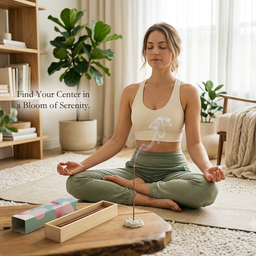 COCOSTICQ Japanese Luxury Incense Sticks for Relaxation & Self-Care – Elegant Low Smoke Home Fragrance, Mango, Wine, Cherry Blossom, Green Tea, Mandarin Orange