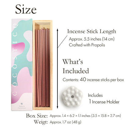 COCOSTICQ Japanese Luxury Incense Sticks for Relaxation & Self-Care – Elegant Low Smoke Home Fragrance, Mango, Wine, Cherry Blossom, Green Tea, Mandarin Orange