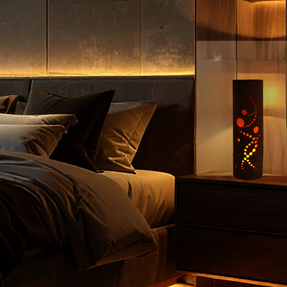 Bamboo Ambient Lamp  ”Kaze(wind) Breeze” – Japanese Handcrafted Zen Decor, Natural Bamboo Mood Lantern with LED Candle