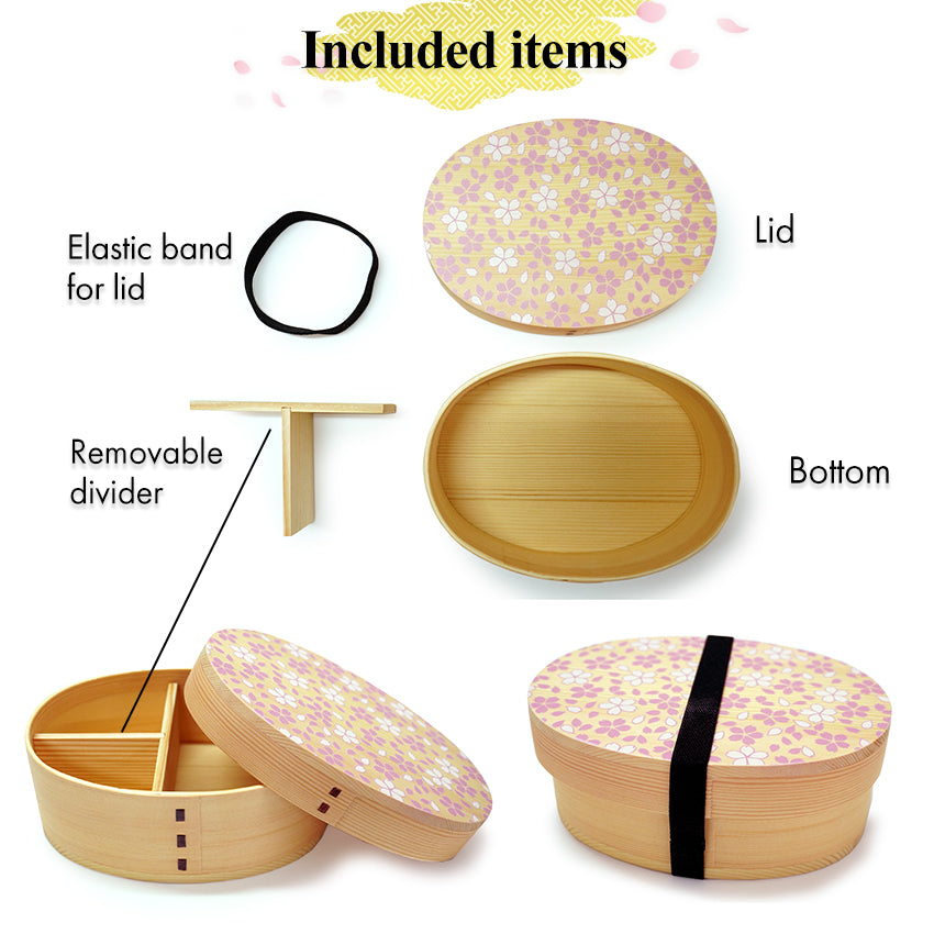 Magewappa Wooden Lunch Box Cherry blossoms