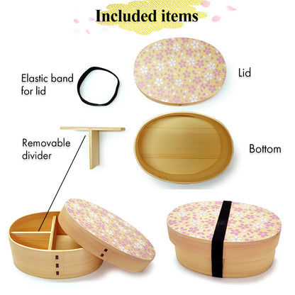 Magewappa Wooden Lunch Box Cherry blossoms