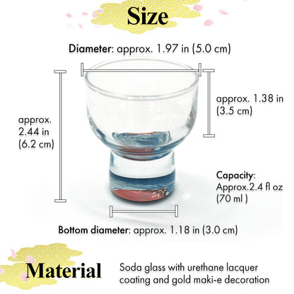 Japanese Art Glass Cup, Kishu Lacquerware Art Drinking Vessel ー HOKUSAI “Edo Spirit” Ukiyoe, Aka-Fuji