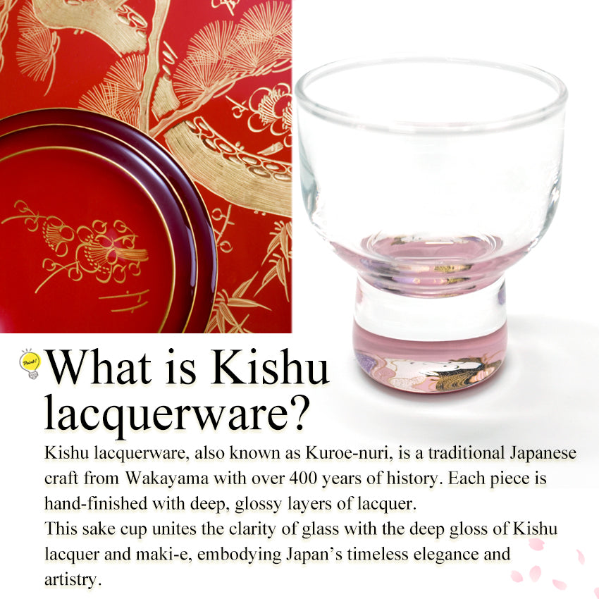 Japanese Art Glass Cup, Kishu Lacquerware Art Drinking Vessel ー Sharaku “Edo Spirit” Ukiyoe, Japanese Beauty portrays