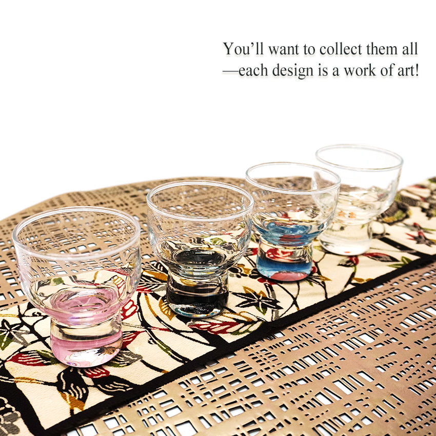 Japanese Art Glass Cup, Kishu Lacquerware Art Drinking Vessel ー Sharaku “Edo Spirit” Ukiyoe, Japanese Beauty portrays