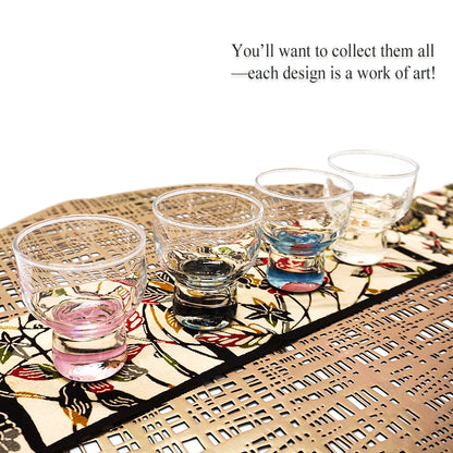 Japanese Art Glass Cup, Kishu Lacquerware Art Drinking Vessel ー Sharaku “Edo Spirit” Ukiyoe, Japanese Beauty portrays