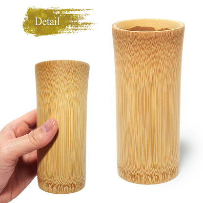 Japanese Soot Bamboo Beer Mug – Handmade Susutake Cup, Eco-Friendly Natural Bamboo Glass for Beer, Juice, and Hot Drinks, Lightweight & Durable Outdoor Cup