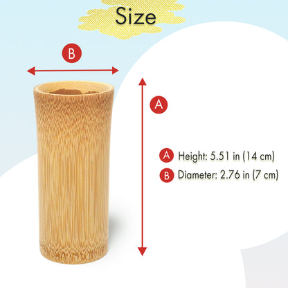 Japanese Soot Bamboo Beer Mug – Handmade Susutake Cup, Eco-Friendly Natural Bamboo Glass for Beer, Juice, and Hot Drinks, Lightweight & Durable Outdoor Cup