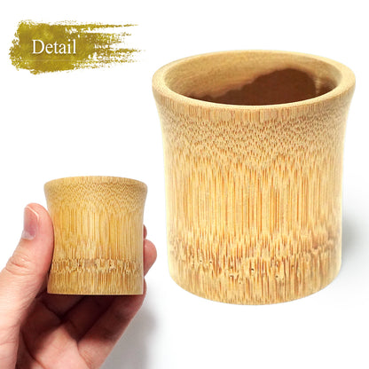 Japanese Soot Bamboo Sake Cup – Handmade Susutake Shot Glass, Eco-Friendly Natural Bamboo Barware, Lightweight & Durable Outdoor Camping Cup