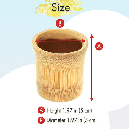Japanese Soot Bamboo Sake Cup – Handmade Susutake Shot Glass, Eco-Friendly Natural Bamboo Barware, Lightweight & Durable Outdoor Camping Cup