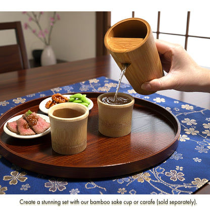 Japanese Soot Bamboo Sake Cup – Handmade Susutake Shot Glass, Eco-Friendly Natural Bamboo Barware, Lightweight & Durable Outdoor Camping Cup