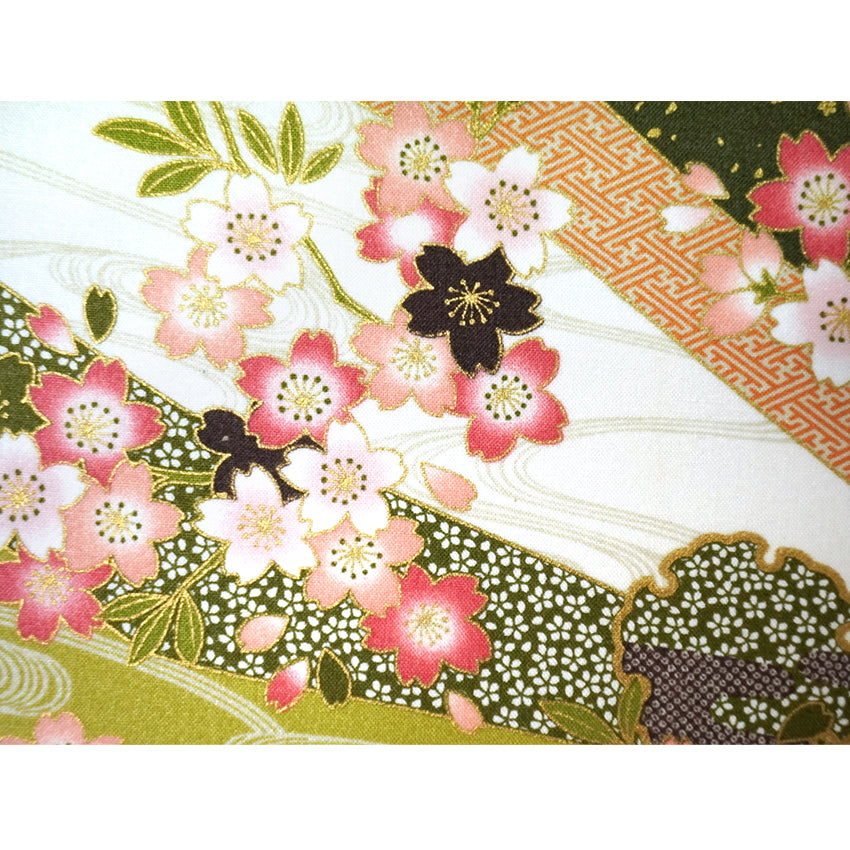 Japanese Fabric Panel – Sakura blossoms & Wave Design , traditional wall art