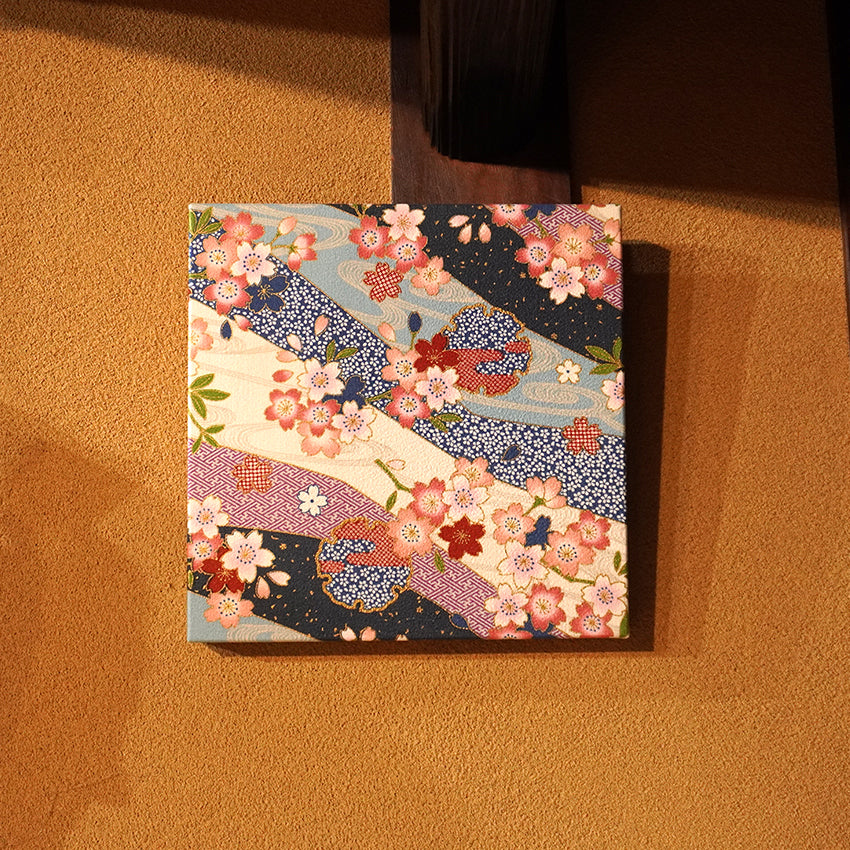 Japanese Fabric Panel – Sakura blossoms & Wave Design , traditional wall art