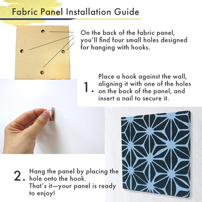 Japanese Fabric Panel – Hemp leaf pattern , Asanoha Design, traditional wall art