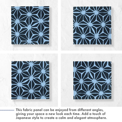 Japanese Fabric Panel – Hemp leaf pattern , Asanoha Design, traditional wall art