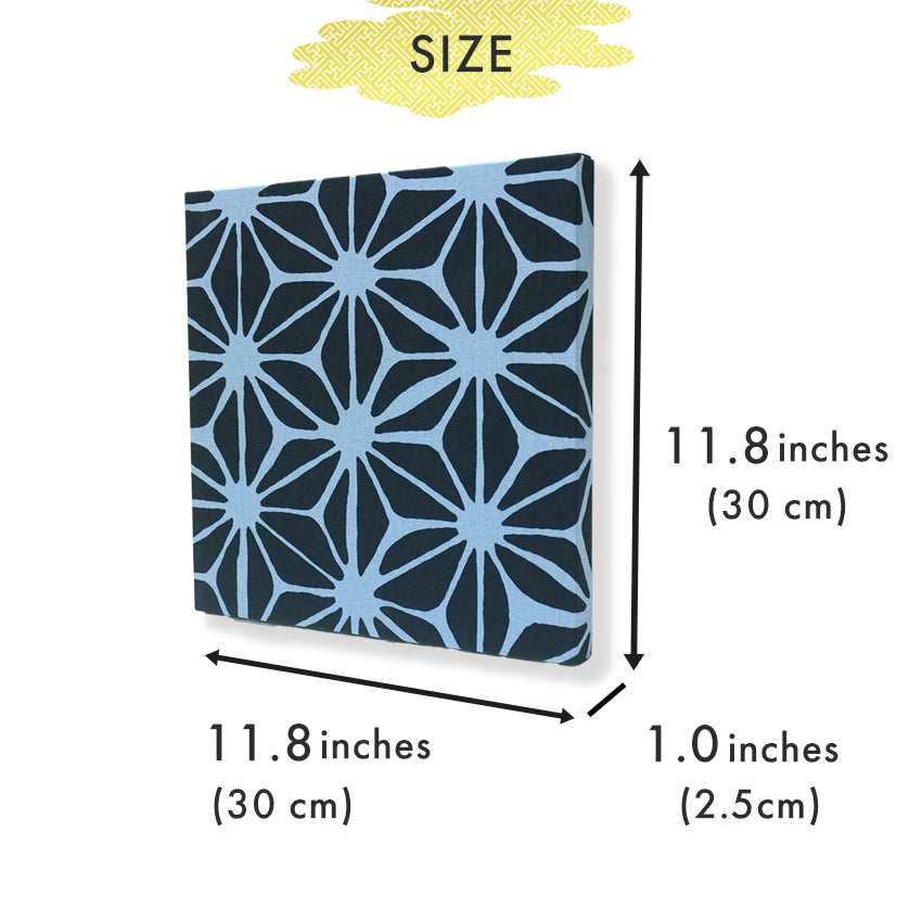 Japanese Fabric Panel – Hemp leaf pattern , Asanoha Design, traditional wall art