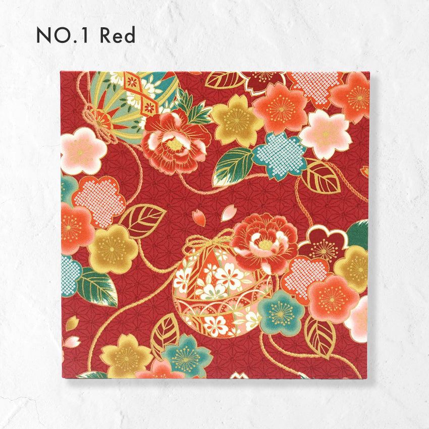 Japanese Fabric Panel – Floral Temari Balls, maple leaves & Sakura blossoms pattern, traditional wall art