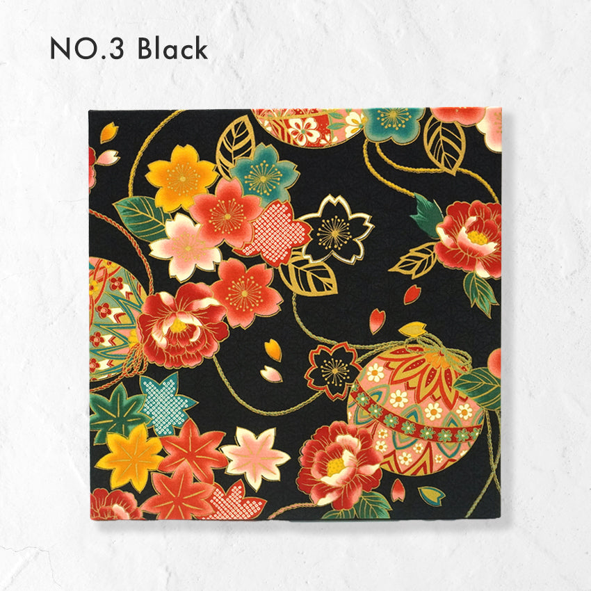 Japanese Fabric Panel – Floral Temari Balls, maple leaves & Sakura blossoms pattern, traditional wall art