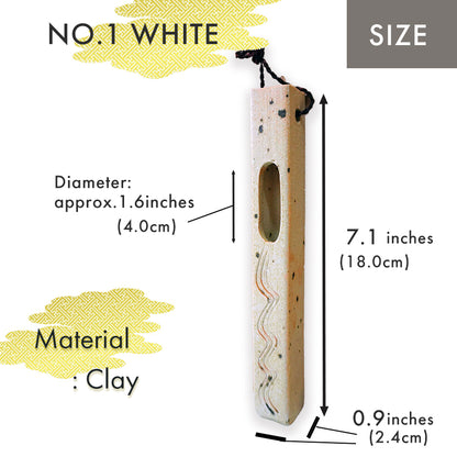 Japanese Pottery Bud vase, White(ivory), Brown-black, Shigaraki-yaki – Handmade Ceramic Art, Wabi-Sabi Minimalist Decor
