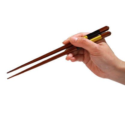 Japanese Wooden Chopsticks – Checkered Pattern Inspired by Ichimatsu pattern, Gold & Silver, Natural Wood, Lightweight & Non-Slip – Traditional Japanese utensils
