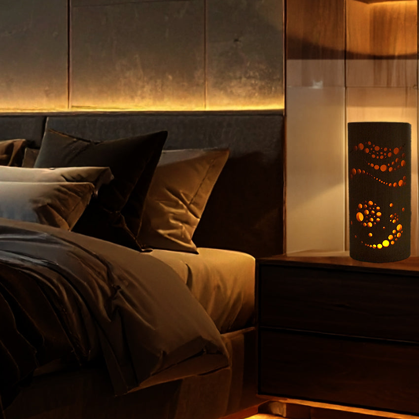 Bamboo Ambient Lamp  ”Izayoi Moonlight” – Japanese Handcrafted Zen Decor, Natural Bamboo Mood Lantern with LED Candle