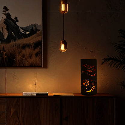 Bamboo Ambient Lamp  ”Izayoi Moonlight” – Japanese Handcrafted Zen Decor, Natural Bamboo Mood Lantern with LED Candle