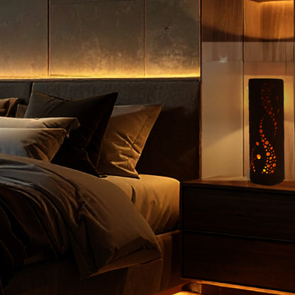 Bamboo Ambient Lamp ”Sai Colors” – Japanese Handcrafted Zen Decor, Natural Bamboo Mood Lantern with LED Candle