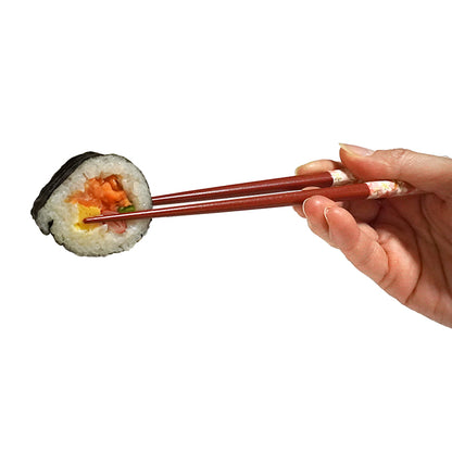 Japanese Washi Paper Design Chopsticks – Sakura, cherry blossoms Motif, Natural Wood, Lightweight & Non-Slip – Traditional Japanese utensils