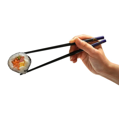 Maple & Sakura Japanese Chopsticks – Blue & Red base, Natural bamboo, Lightweight & Non-Slip – Traditional Japanese utensils